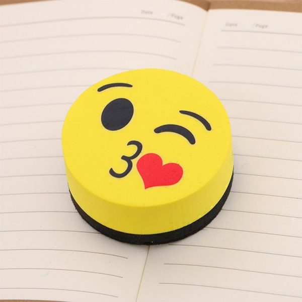 3 PCS Yellow Smile Face Whiteboard Eraser Magnetic Board Erasers Wipe Dry School Blackboard Marker Cleaner 6 Styles Random Color Delivery - Image 5