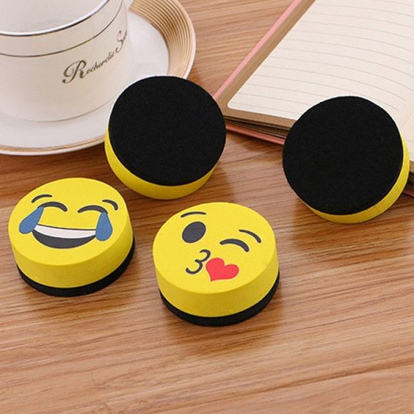 3 PCS Yellow Smile Face Whiteboard Eraser Magnetic Board Erasers Wipe Dry School Blackboard Marker Cleaner 6 Styles Random Color Delivery - Image 7