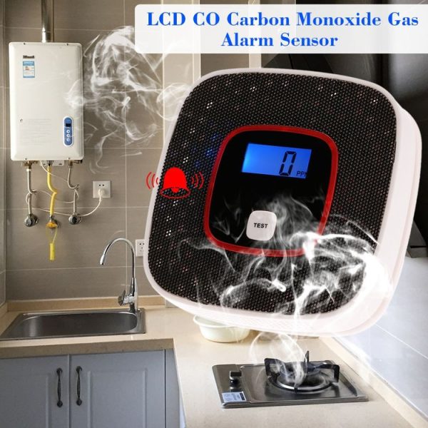 Carbon Monoxide Detector Gas Alarm Sensor Poisoning Gas Tester Human Voice Warning Detector with LCD Display (White) - Image 6
