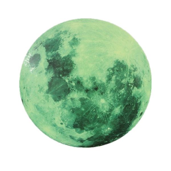 AFG33003 Home Decoration Luminous Stars Moon PVC Stickers, Specification: Green Moon 12cm