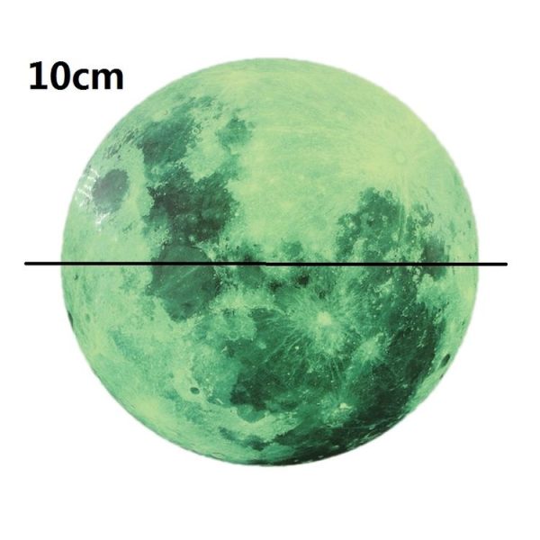AFG33003 Home Decoration Luminous Stars Moon PVC Stickers, Specification: Green Moon 12cm - Image 2