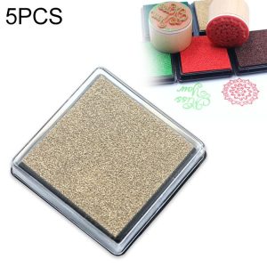 5 PCS Creative Color Ink Pad Small Ink Pad, Size: 4x4cm (Gold)