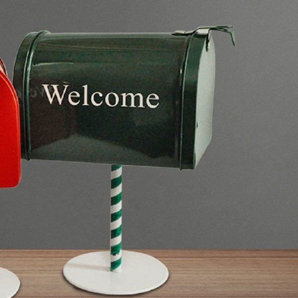 Retro Mailbox Storage Creative Metal Mailbox Shooting Props (Small Green) - Image 3