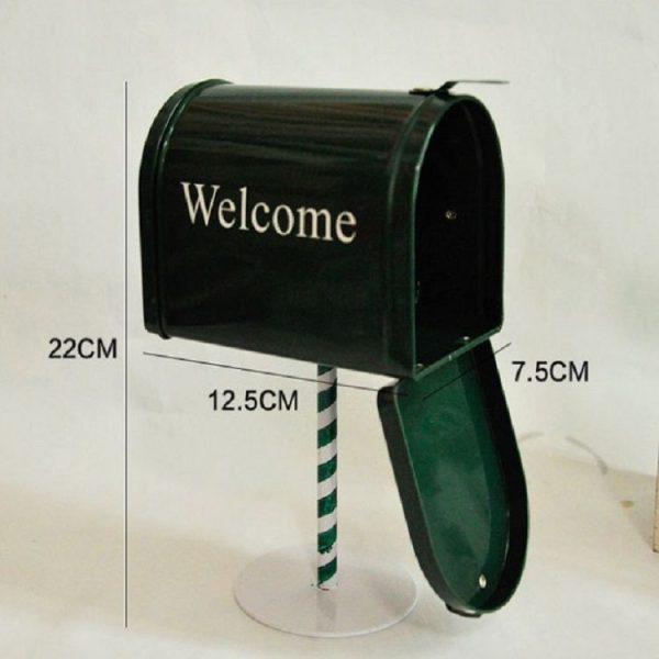 Retro Mailbox Storage Creative Metal Mailbox Shooting Props (Small Green) - Image 7