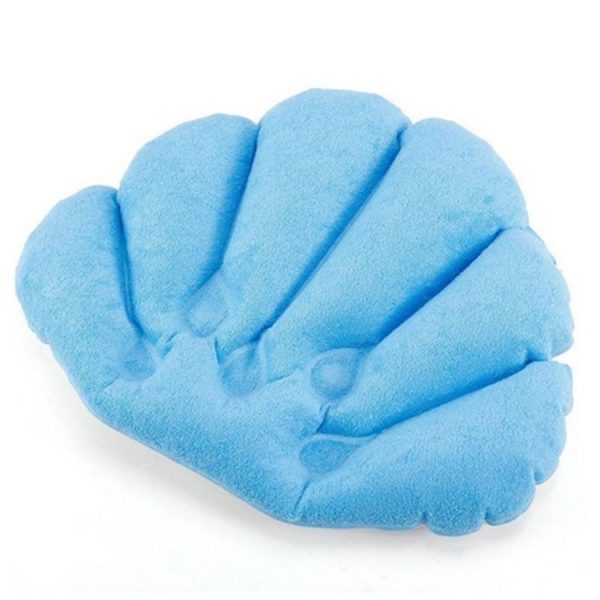 Shell Shaped Soft Bathroom Pillow Home Comfortable Spa Inflatable Bathtub Cushion, Random Color Delivery - Image 5