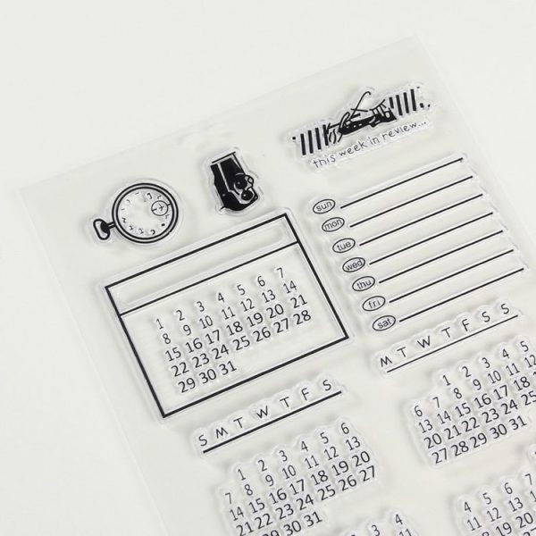 2 PCS Calendar Time Transparent Silicone Stamps, Children DIY Handmade Scrapbook Photo Album Decor Tools - Image 4