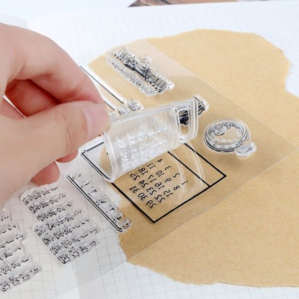 2 PCS Calendar Time Transparent Silicone Stamps, Children DIY Handmade Scrapbook Photo Album Decor Tools - Image 5