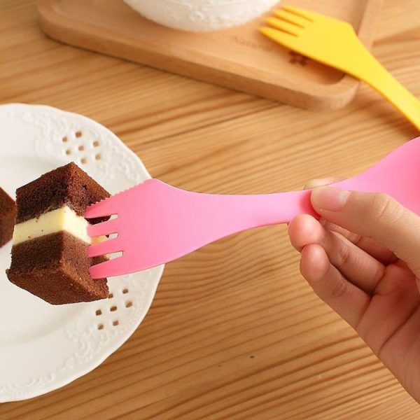 2 Set 3 In 1 Outdoor Camp Tableware Heat Resistant Spoon Fork Knife Camping Hiking Utensils (6pcs=1set) - Image 5