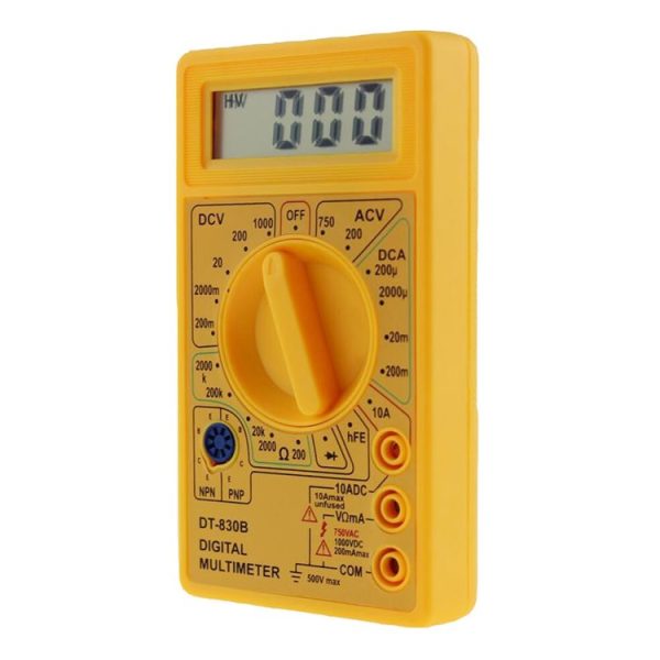 DT-830B Handheld Digital Multimeter Ammeter Voltmeter Digital Display Universal Tester Meter (Yellow) - Image 3