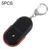 5 PCS Portable Anti-Lost Alarm Key Finder Wireless Whistle Sound LED Light Locator Finder (Red)