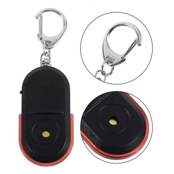 5 PCS Portable Anti-Lost Alarm Key Finder Wireless Whistle Sound LED Light Locator Finder (Red) - Image 3