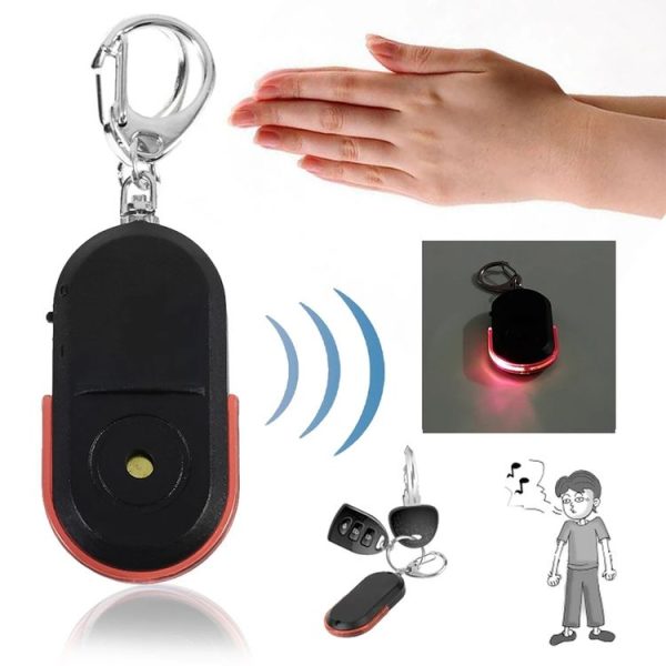 5 PCS Portable Anti-Lost Alarm Key Finder Wireless Whistle Sound LED Light Locator Finder (Red) - Image 4