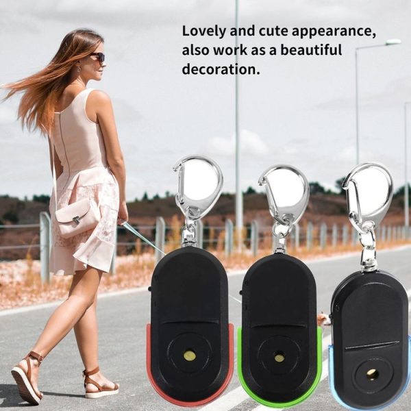 5 PCS Portable Anti-Lost Alarm Key Finder Wireless Whistle Sound LED Light Locator Finder (Red) - Image 7