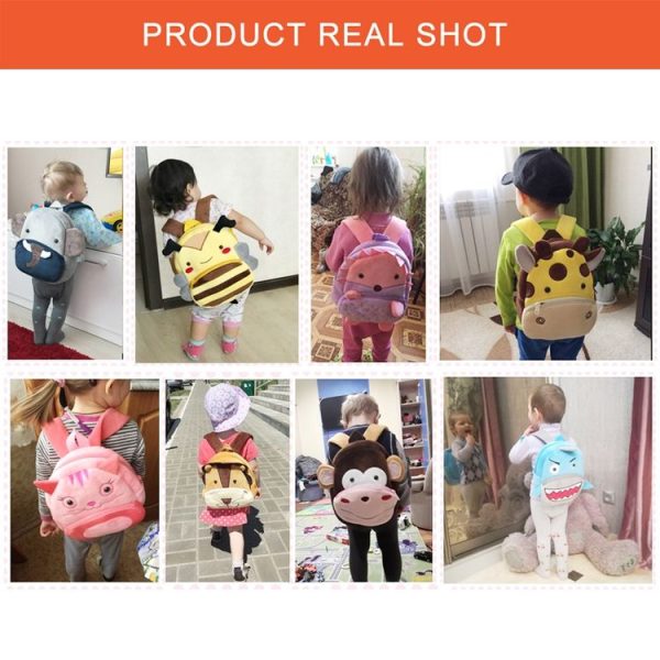 Kids 3D Animal Velvet Backpacks Children Cartoon Kindergarten Toys Gifts School Bags (Bee) - Image 10