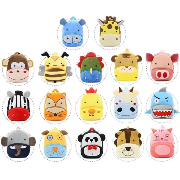 Kids 3D Animal Velvet Backpacks Children Cartoon Kindergarten Toys Gifts School Bags (Bee) - Image 11