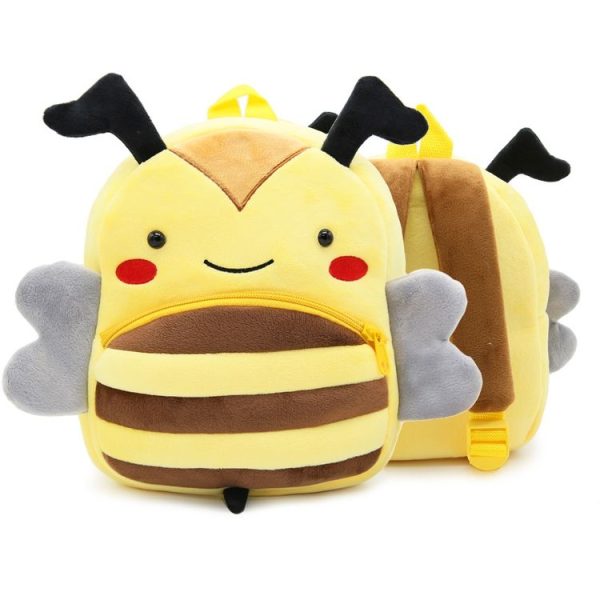 Kids 3D Animal Velvet Backpacks Children Cartoon Kindergarten Toys Gifts School Bags (Bee) - Image 2