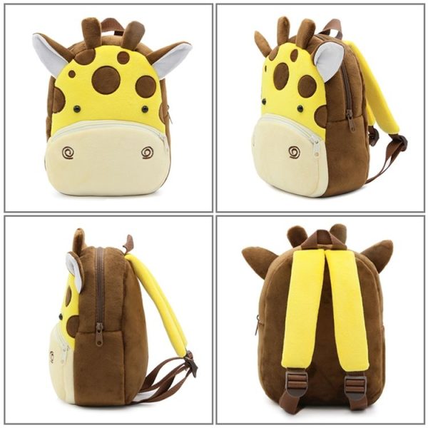 Kids 3D Animal Velvet Backpacks Children Cartoon Kindergarten Toys Gifts School Bags (Bee) - Image 3