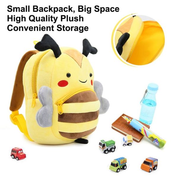 Kids 3D Animal Velvet Backpacks Children Cartoon Kindergarten Toys Gifts School Bags (Bee) - Image 7