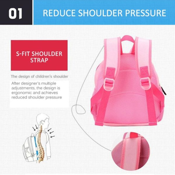 Cute Kid Toddler School Bags Kindergarten Children bag 3D Cartoon Animal Bag (Giraffe) - Image 12
