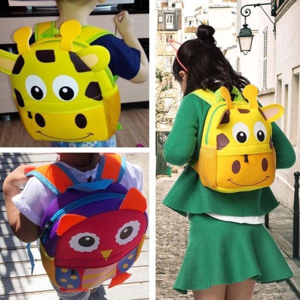 Cute Kid Toddler School Bags Kindergarten Children bag 3D Cartoon Animal Bag (Giraffe) - Image 14