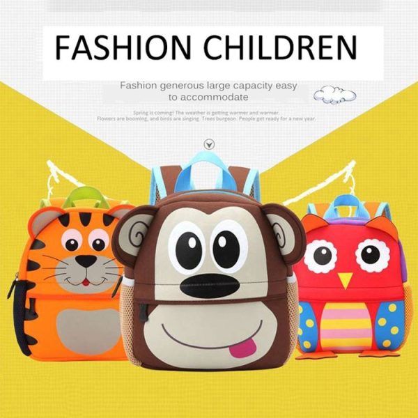 Cute Kid Toddler School Bags Kindergarten Children bag 3D Cartoon Animal Bag (Giraffe) - Image 8
