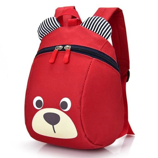 Children Anti-lost Backpack Toddler Cartoon School Bag (Red)