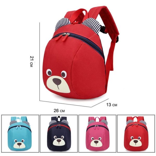 Children Anti-lost Backpack Toddler Cartoon School Bag (Red) - Image 3