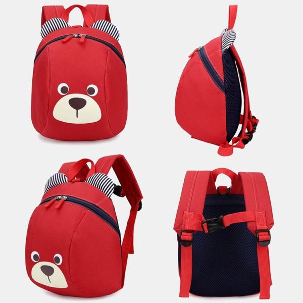 Children Anti-lost Backpack Toddler Cartoon School Bag (Red) - Image 4