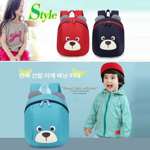 Children Anti-lost Backpack Toddler Cartoon School Bag (Red) - Image 9