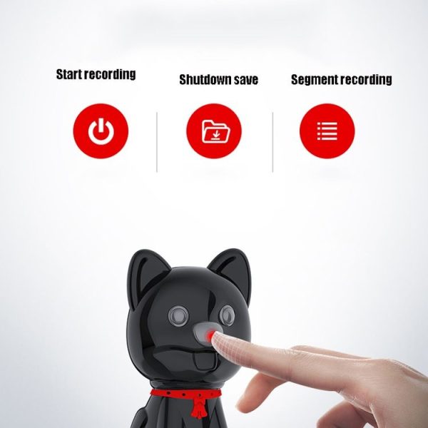 E300 Cute Pet High-Definition Noise Reduction Smart Voice Recorder MP3 Player, Capacity: 8GB (Black) - Image 7