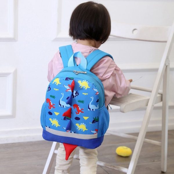 Backpack Cute Cartoon Dinosaur School Bags for Children (Navy) - Image 9