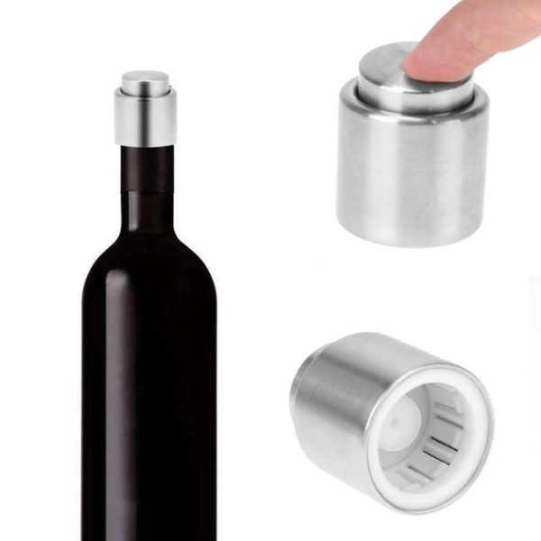 Push Stainless Steel Red Wine Stopper Champagne Stopper, Style: Wordless Champagne Stopper - Image 3