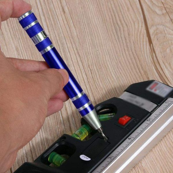 8 In 1 Multifunctional Mini Aluminum Tool Pen Screwdriver Set (Black) - Image 7