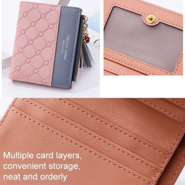 Cute Fashion Purse Leather Long Zip Wallet Coin Card Holder Soft Leather Phone Card Female Clutch (Red) - Image 4