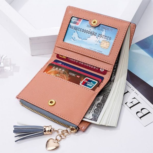 Cute Fashion Purse Leather Long Zip Wallet Coin Card Holder Soft Leather Phone Card Female Clutch (Red) - Image 5