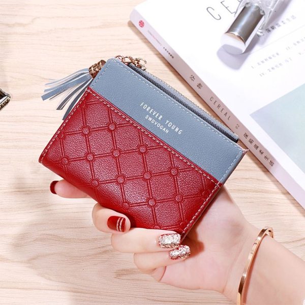 Cute Fashion Purse Leather Long Zip Wallet Coin Card Holder Soft Leather Phone Card Female Clutch (Red) - Image 6