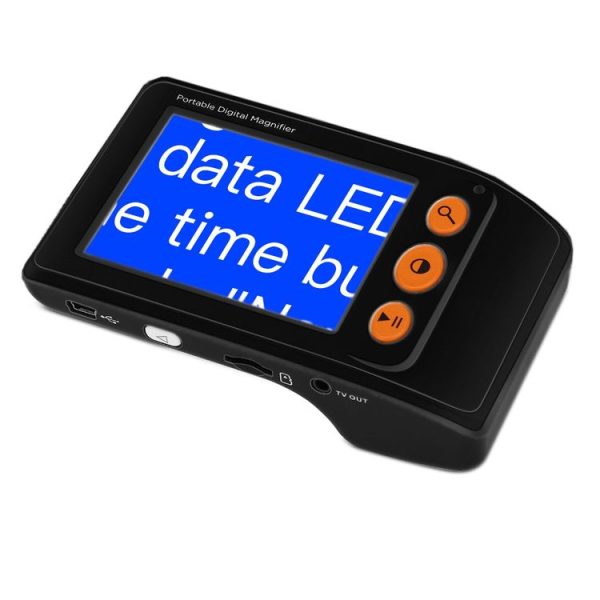3.5 Inch 2X-25X High-Definition Handheld Magnifying Glass Electronic Vision Aid (Black)