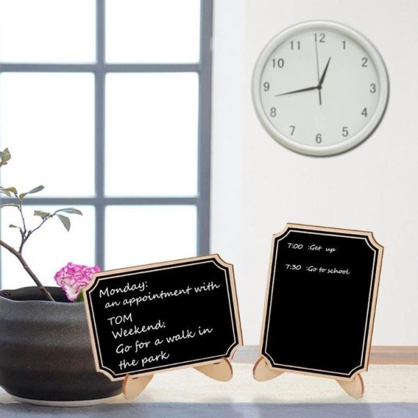 4 PCS Wooden Crafts Small Blackboard Ornaments Home Decoration Wedding Party Desktop Display Board, Shape: Fillet - Image 3