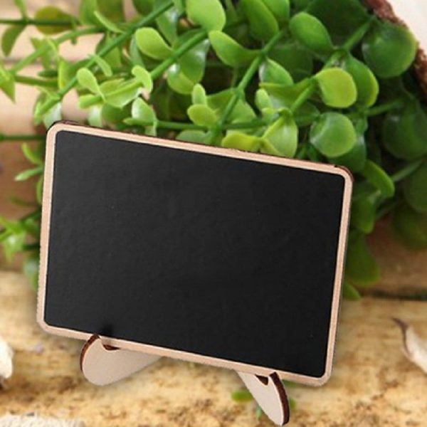 4 PCS Wooden Crafts Small Blackboard Ornaments Home Decoration Wedding Party Desktop Display Board, Shape: Rectangle - Image 3
