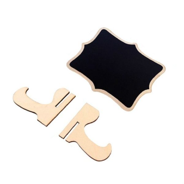 4 PCS Wooden Crafts Small Blackboard Ornaments Home Decoration Wedding Party Desktop Display Board, Shape: Lace Shape - Image 2
