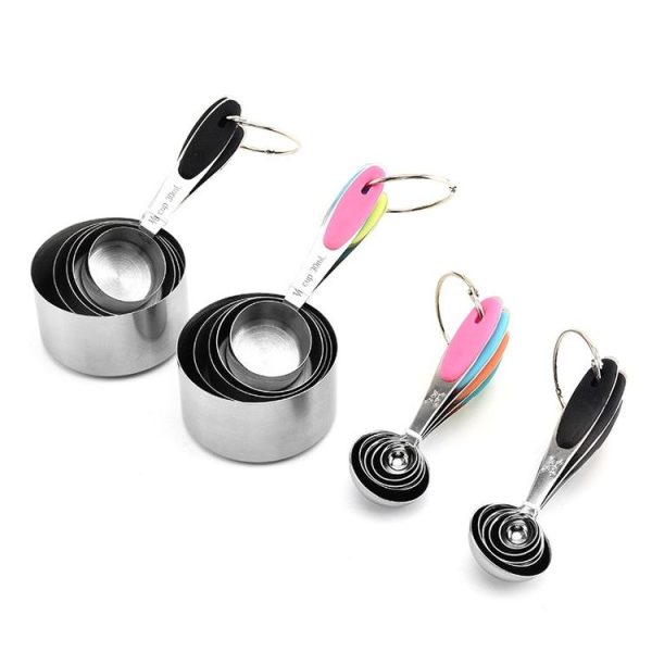 5 in 1 Stainless Steel Measuring Spoon Set Coffee Spoon Baking Kitchen Gadget, Style: Measuring Spoon (Black) - Image 4
