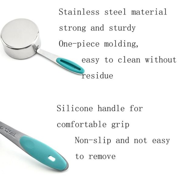 5 in 1 Stainless Steel Measuring Spoon Set Coffee Spoon Baking Kitchen Gadget, Style: Measuring Spoon (Black) - Image 5