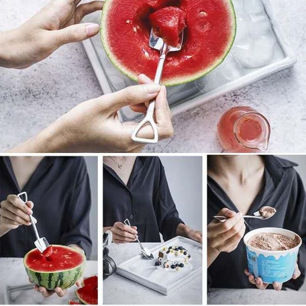 3 PCS Stainless Steel Shovel Shape Tea Coffee Sugar Spoon Ice Cream Dessert Spoon (Small Green) - Image 8