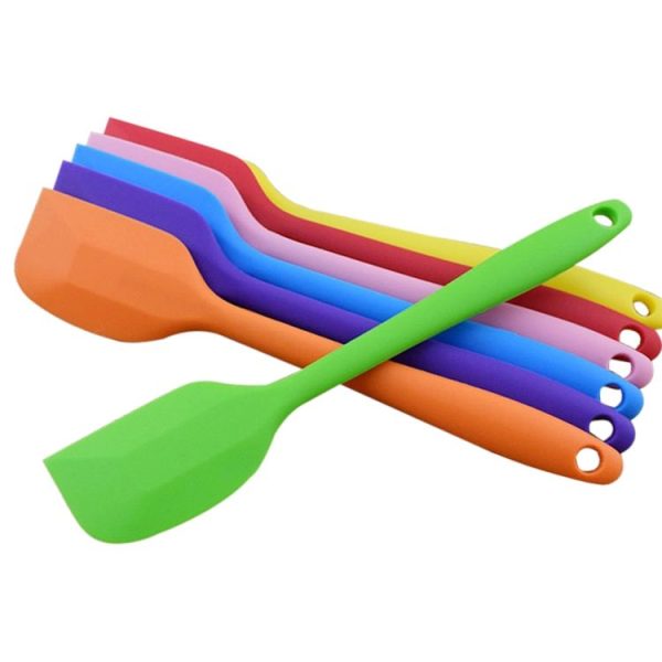 Kitchen Silicone Cream Cake Spatula Mixing Scraper Brush Butter Mixer Brushes Baking Tool Kitchenware (Red) - Image 2