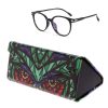 Foldable Triangle Animal Print Glasses Case Sunglasses Myopia Frame Case (Owl)