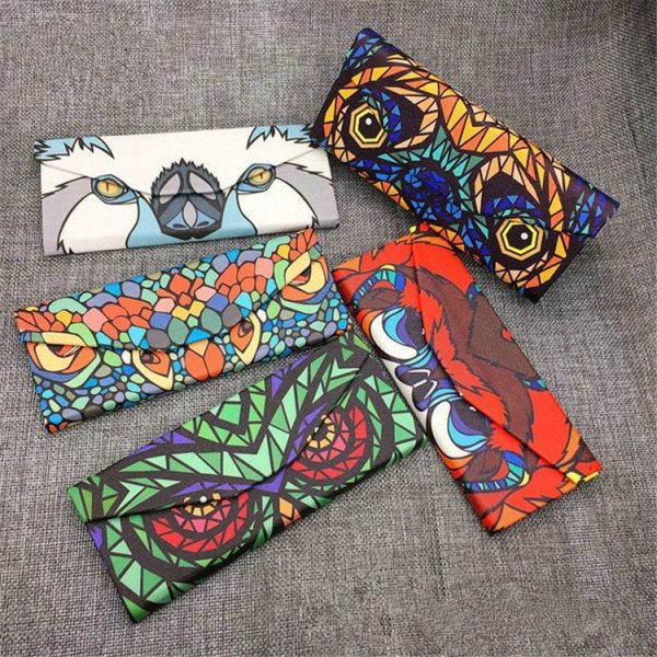 Foldable Triangle Animal Print Glasses Case Sunglasses Myopia Frame Case (Owl) - Image 6