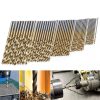 50 PCS / Set Titanium Coated Drill Bits High Speed Steel Drill Bit Set Power Drilling Tools