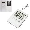 Super Thin LCD Digital Screen Kitchen Timer Cooking Count Up Countdown Alarm Magnet Clock (White)