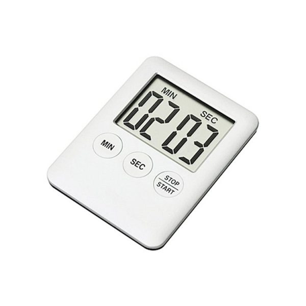 Super Thin LCD Digital Screen Kitchen Timer Cooking Count Up Countdown Alarm Magnet Clock (White) - Image 2