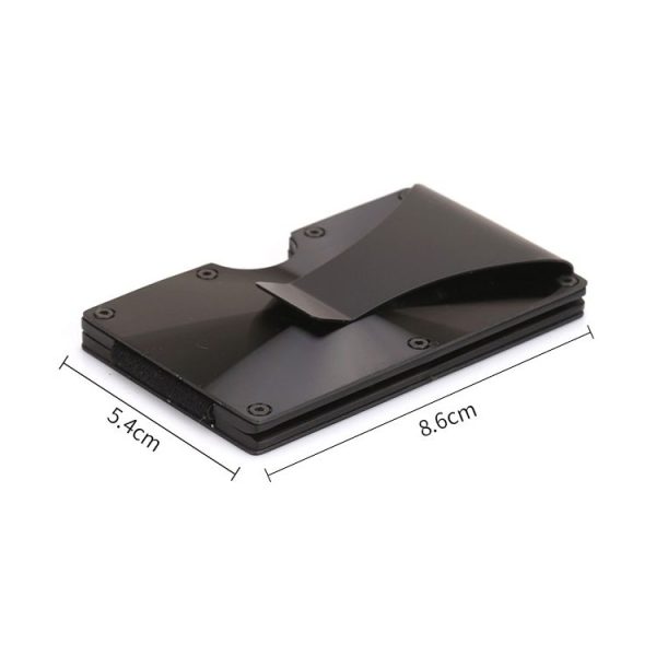 X-11D Ultra-thin Business Card Holder Aluminum Credit Card Metal Anti-magnetic Wallet (Black) - Image 3